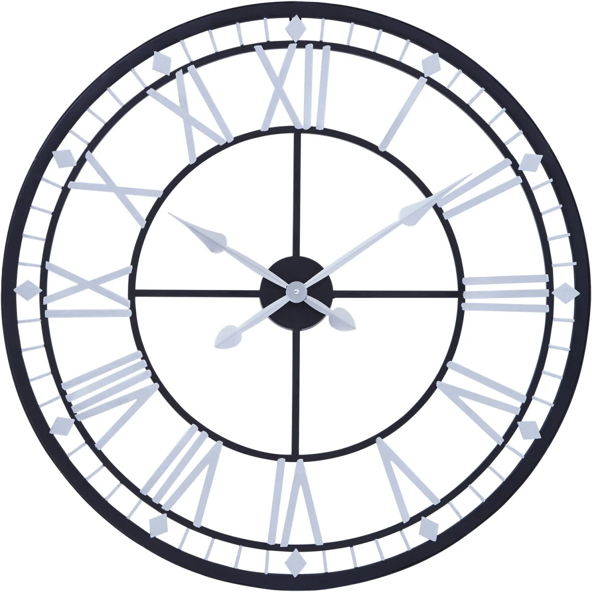 Vitus 80cm Dia Skeletal Wall Clock with Black Finish Frame - Black – image 2