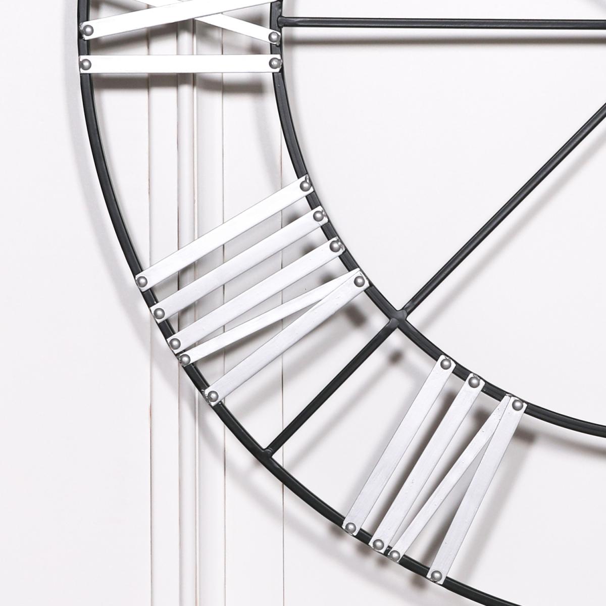 Large 102cm Metal Wall Clock with Silver Numerals - Silver – image 2