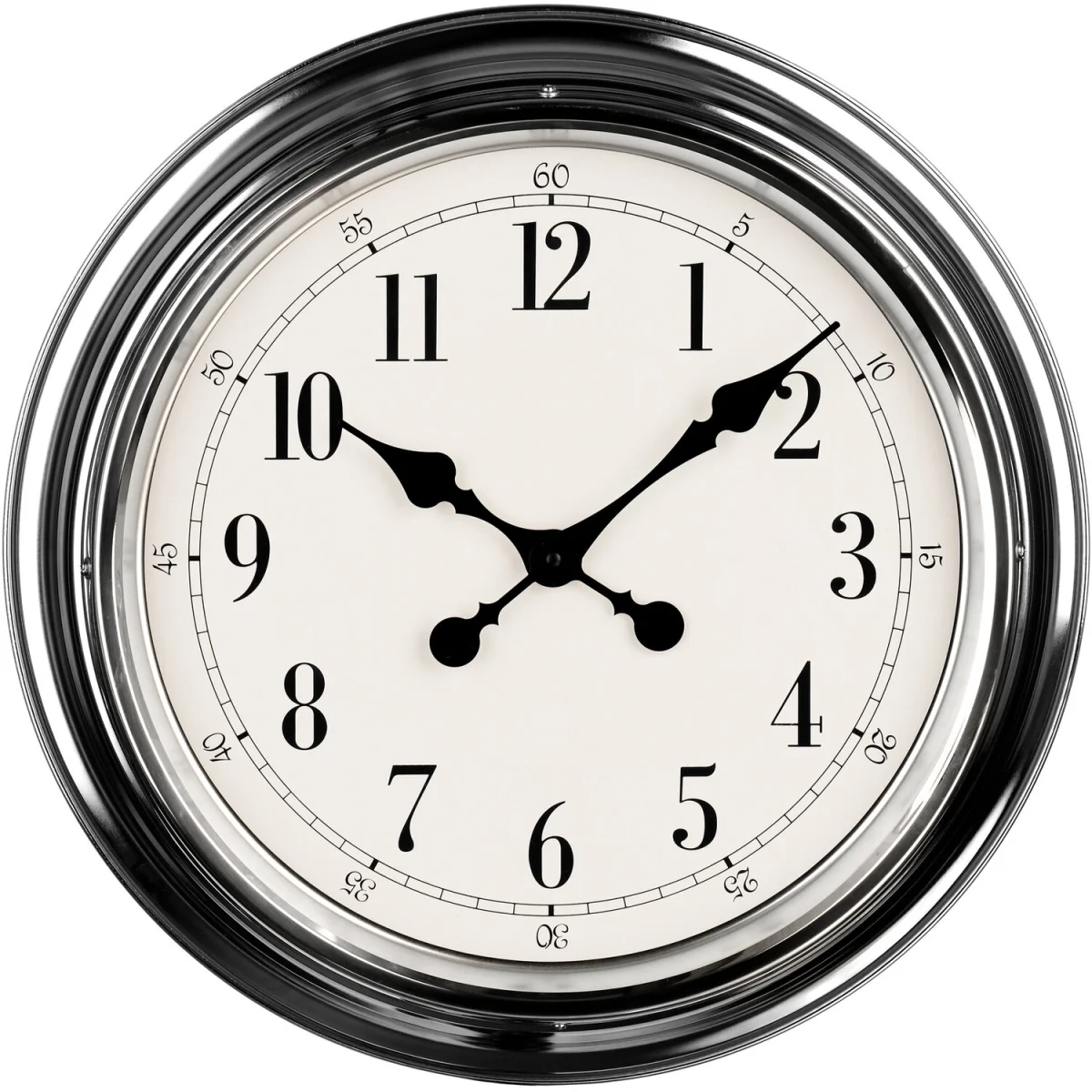 Pelo Chrome Finish Wall Clock - Silver – image 2