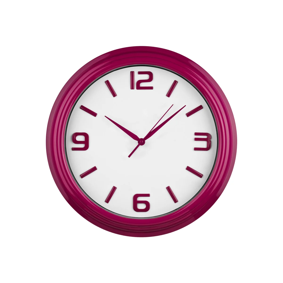 Laxmi Raspberry Plastic Wall Clock - Red – image 1