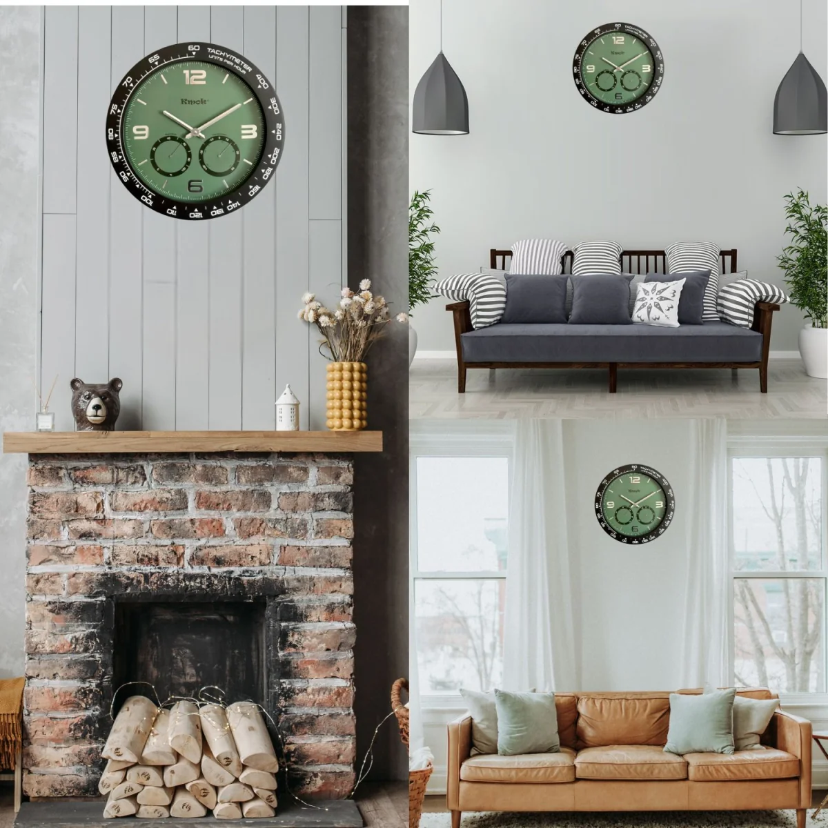 Kmok 40 cm Indoor Silent Wall Clock - Green – image 2