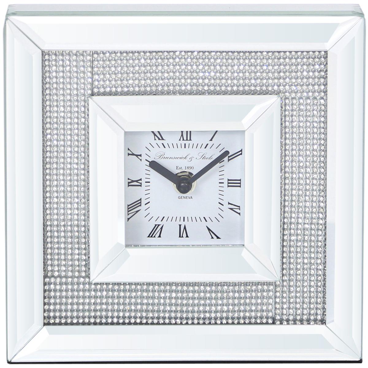 Glitter Mirror Square Table Clock - Silver – image 4