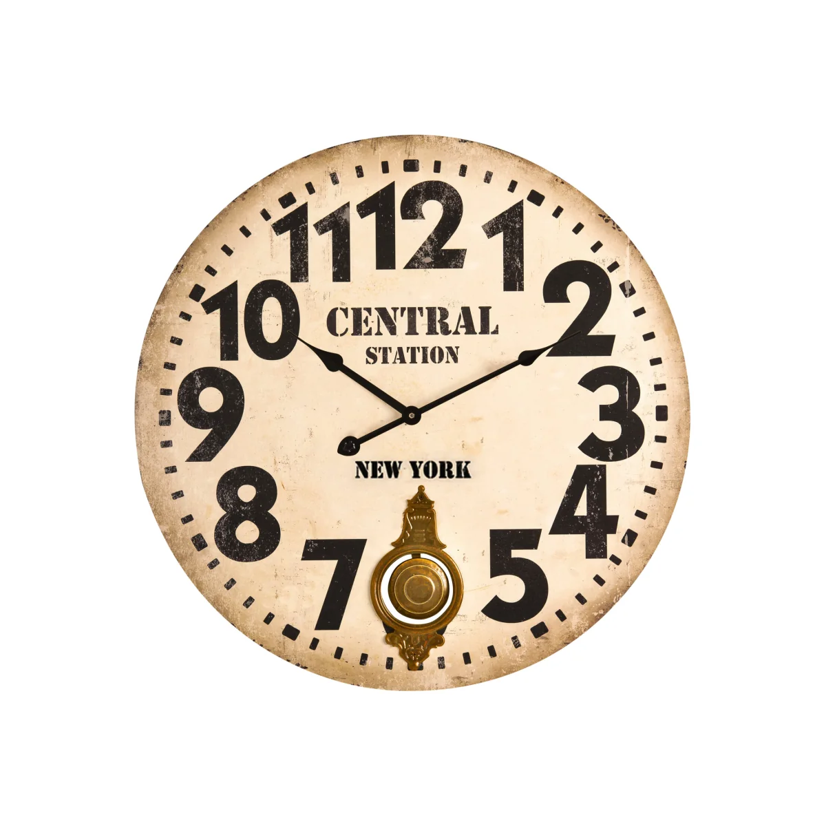 Crawley 58cm Dia Vintage Style Wall Clock - Cream