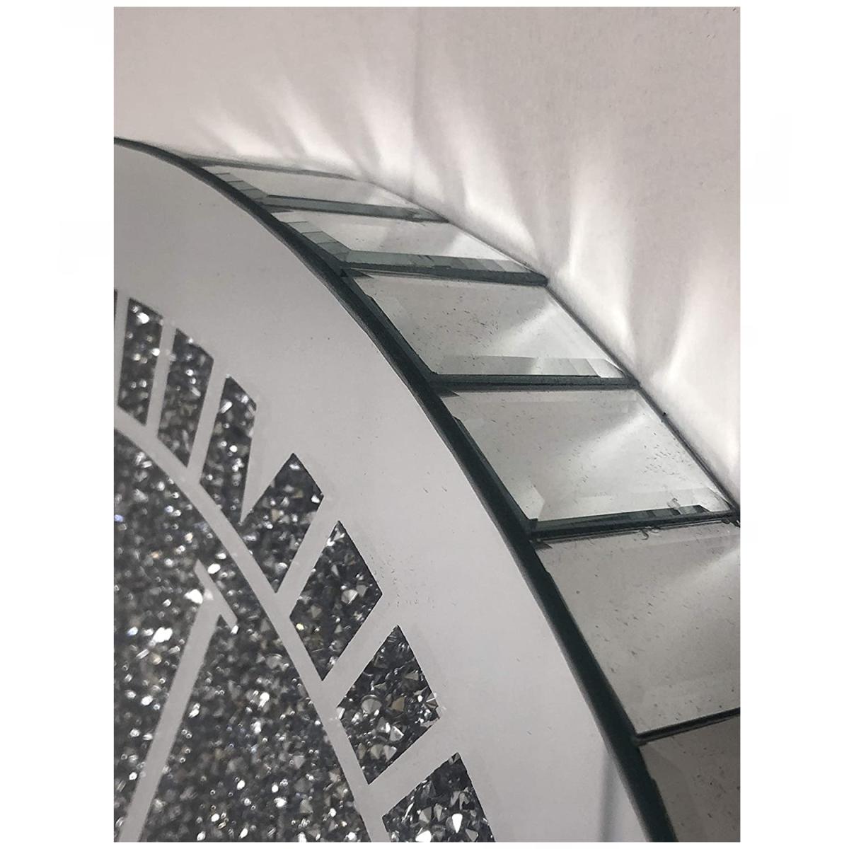Crushed Crystal Jewel Round Wall Clock - Silver – image 2