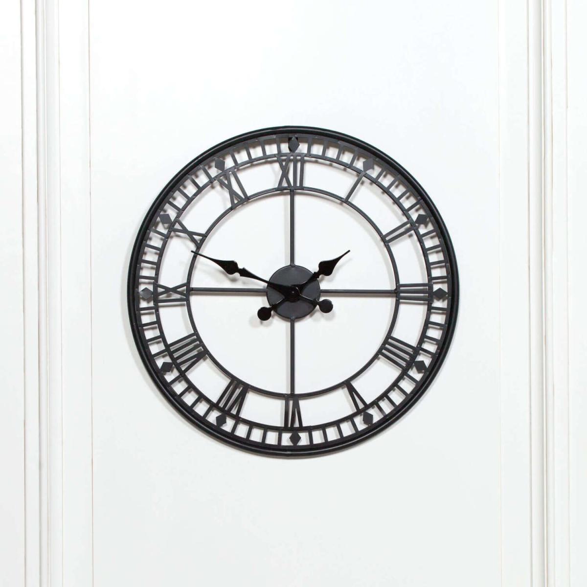 Black Skeleton Medium Metal Wall Clock - Black – image 2