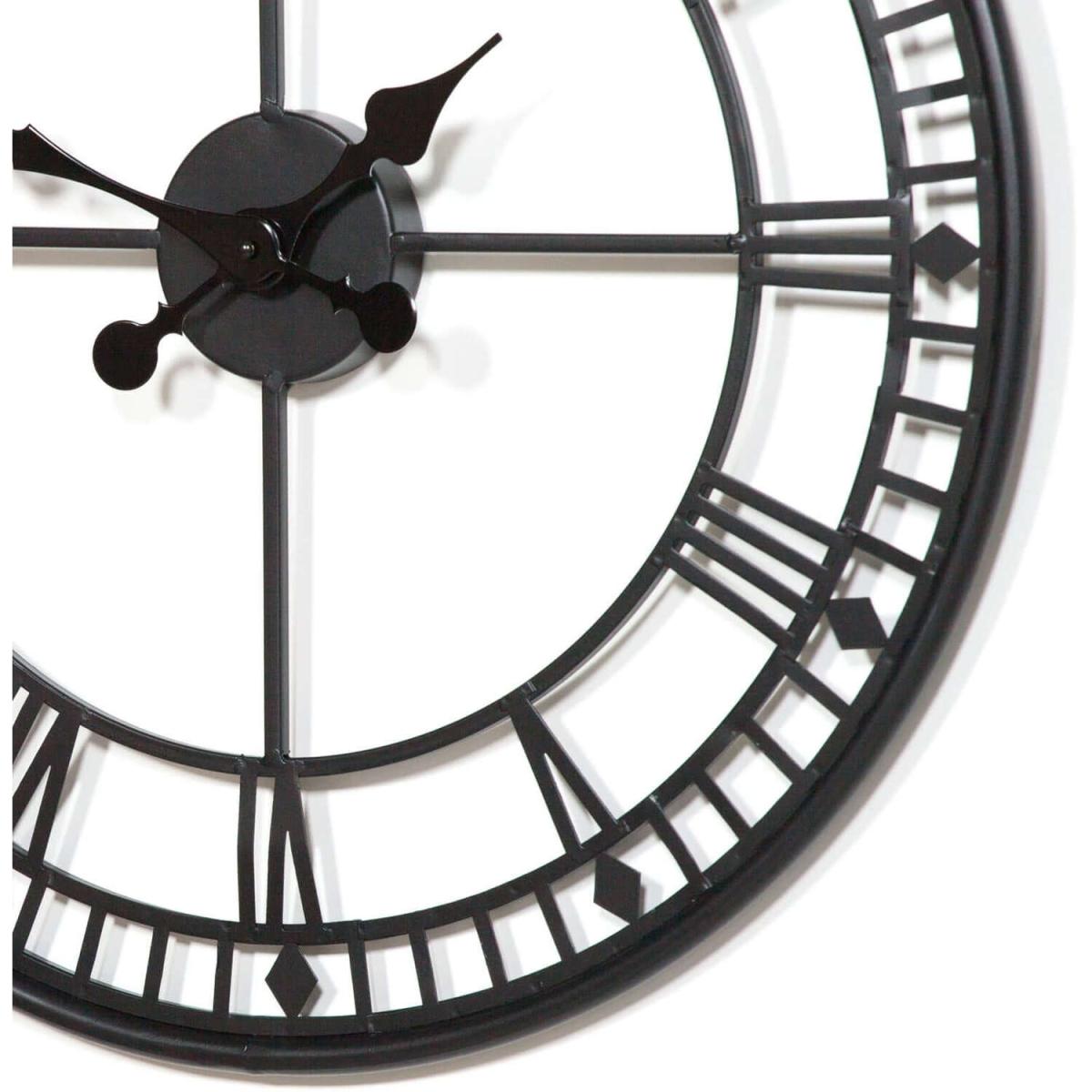 Black Skeleton Medium Metal Wall Clock - Black – image 3