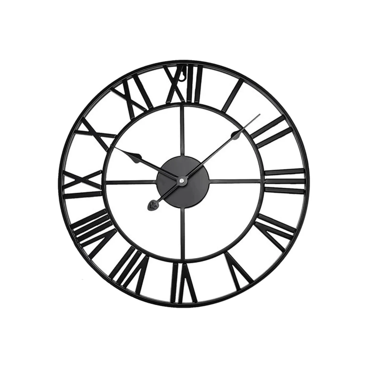 60CM Large Skeleton Metal Roman Wall Clock - Black – image 1