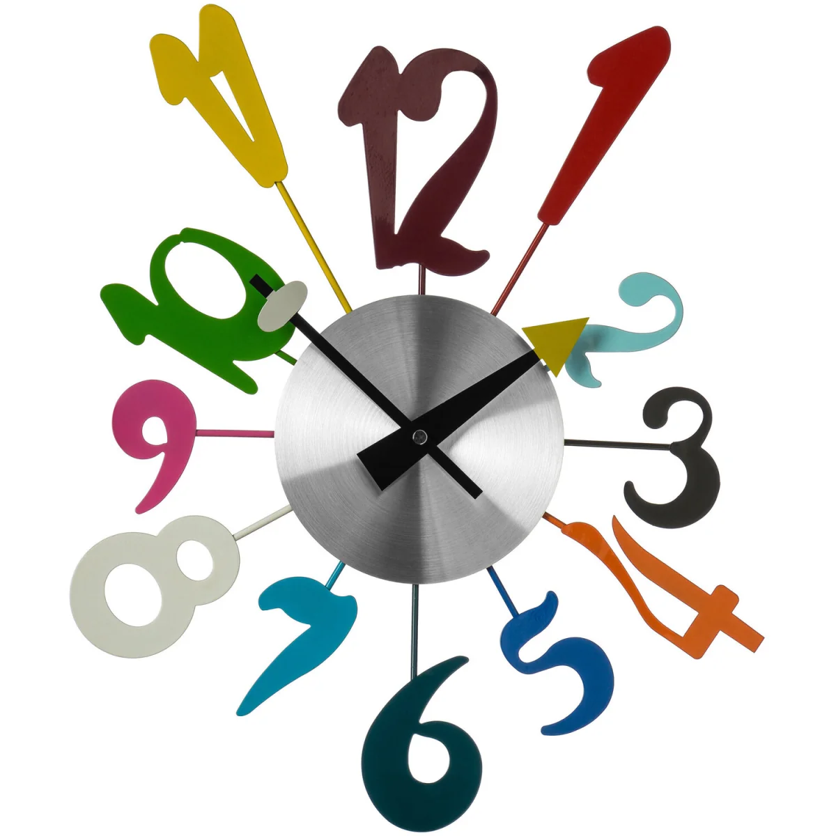Franci Multi Colour Funky Numbers Wall Clock - Multicolour – image 2
