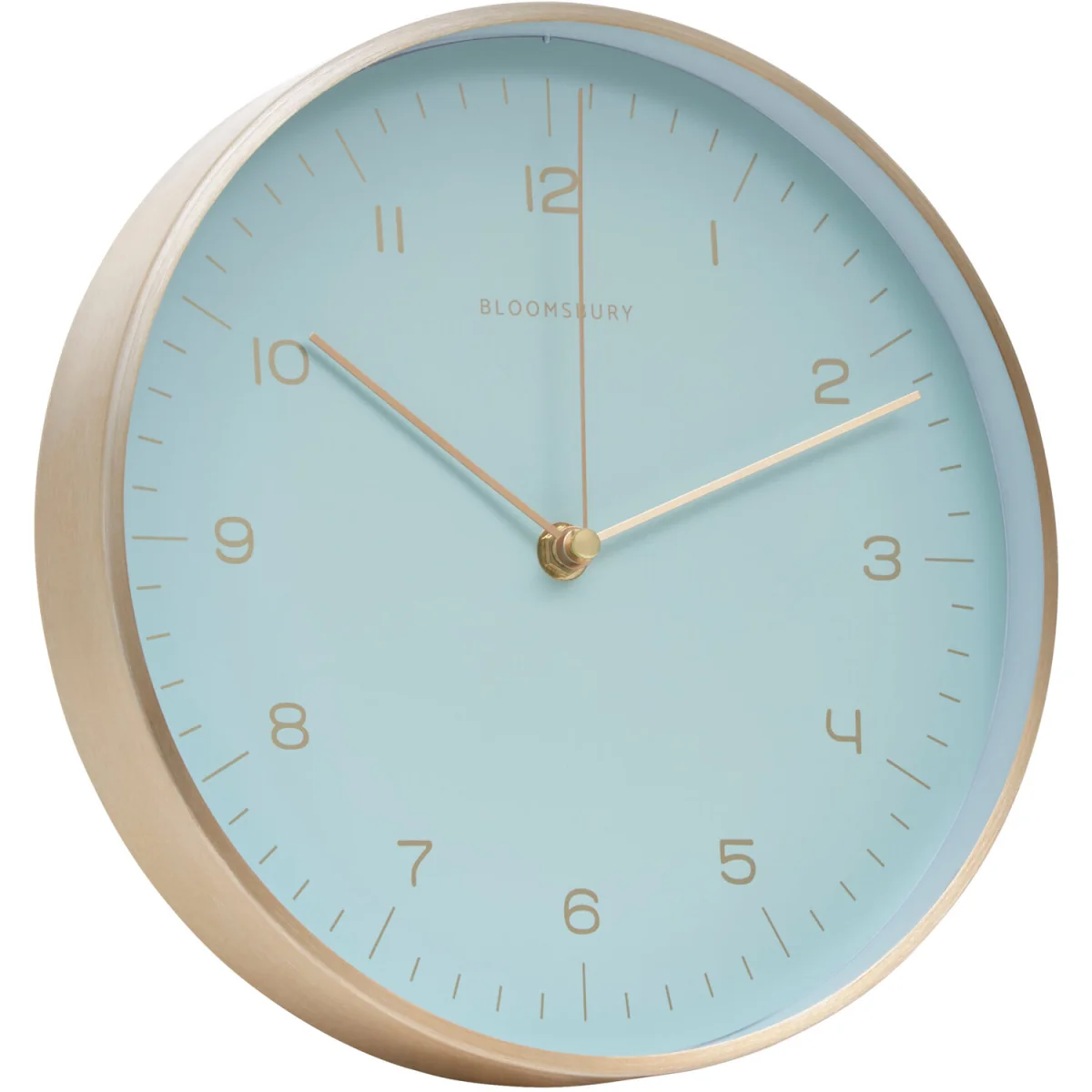 Elko 25cm Dia Gold and Mint Green Finish Wall Clock - Green – image 2