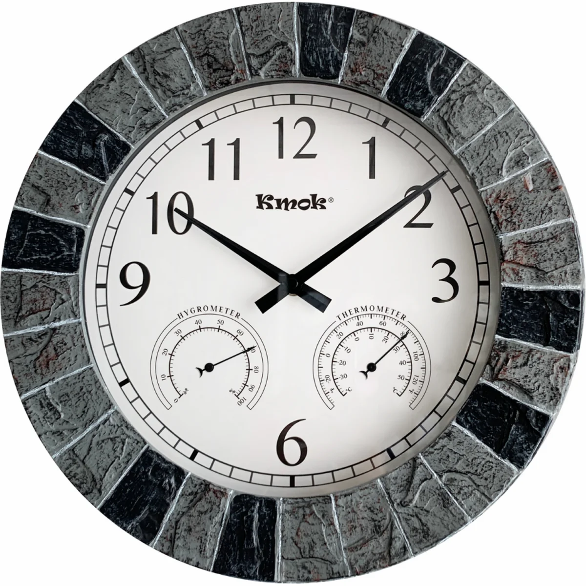 Waterproof Wall Clock - Grey/Red/Black Frame – image 2