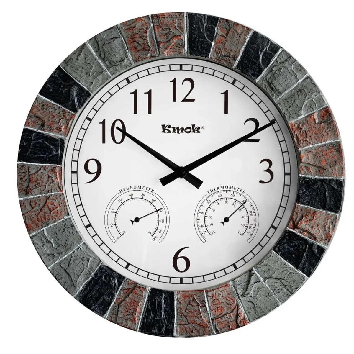 Waterproof Wall Clock - Grey/Red/Black Frame – image 6