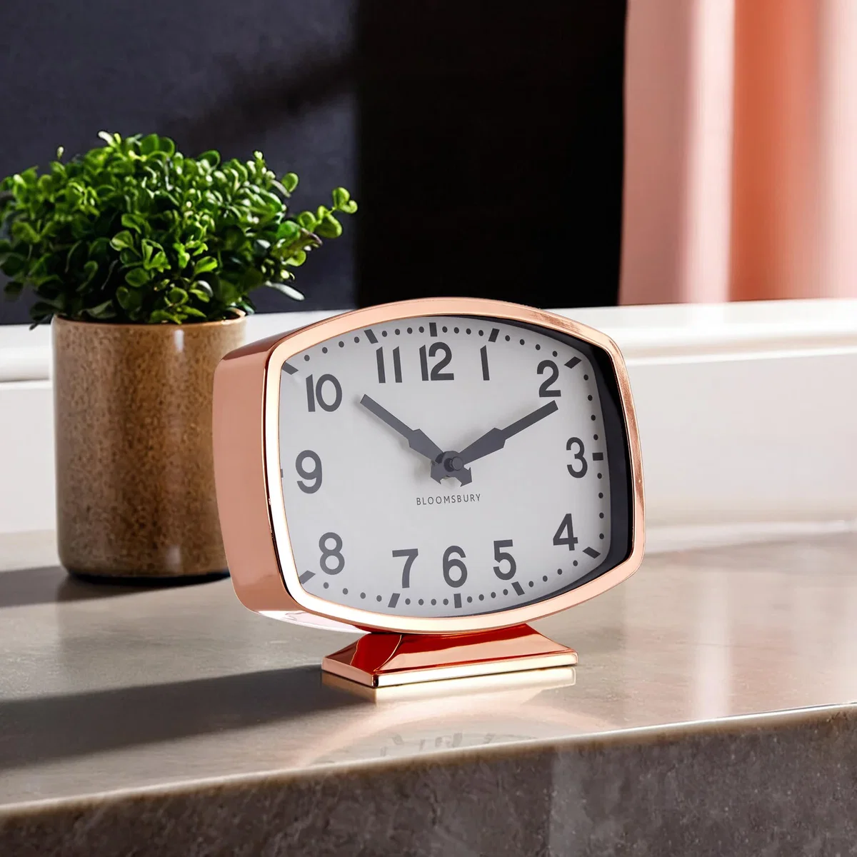 Baillie Rose Gold Finish Table Clock - Gold – image 1