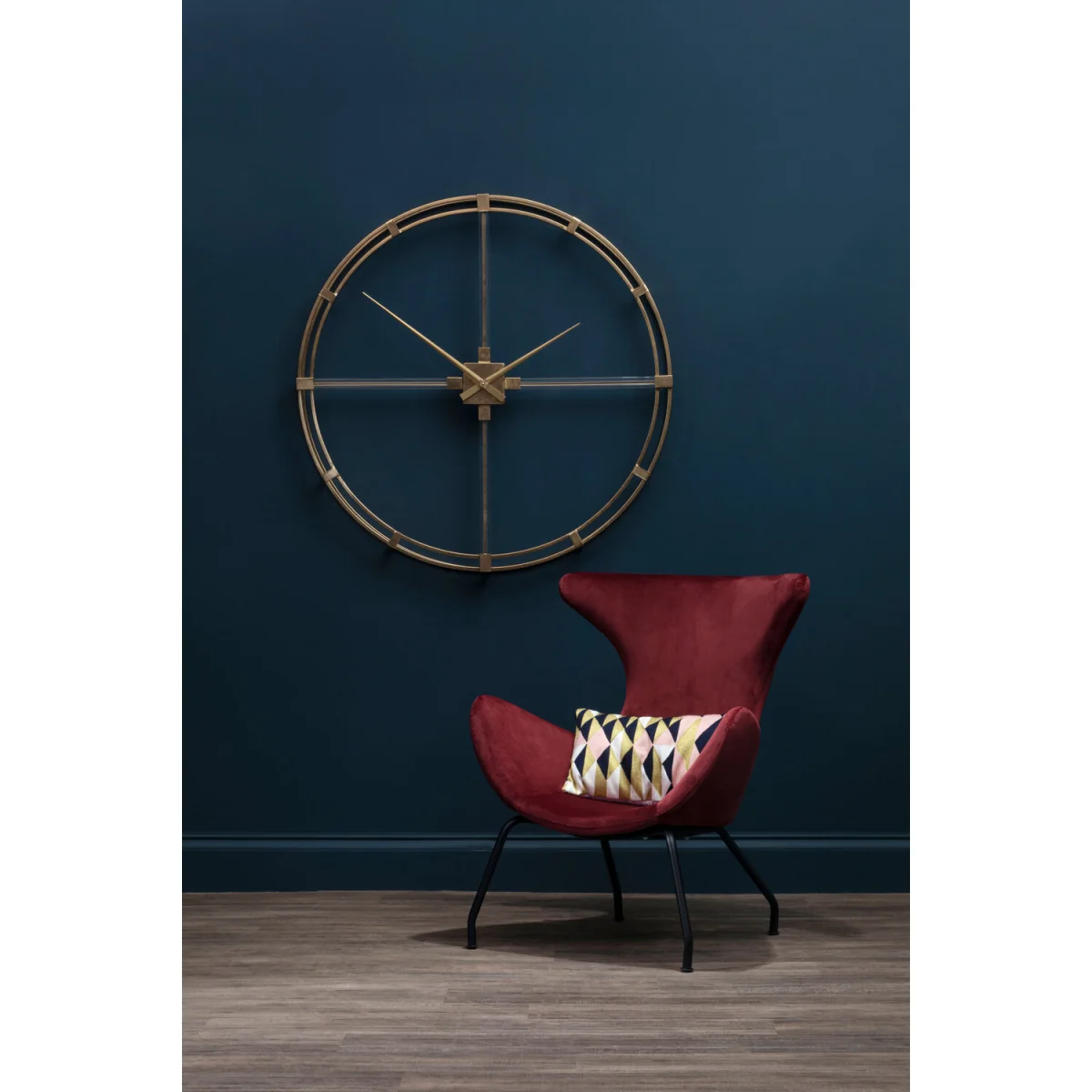 Beauly 110cm Dia Gold Finish Metal Wall Clock - Gold – image 2