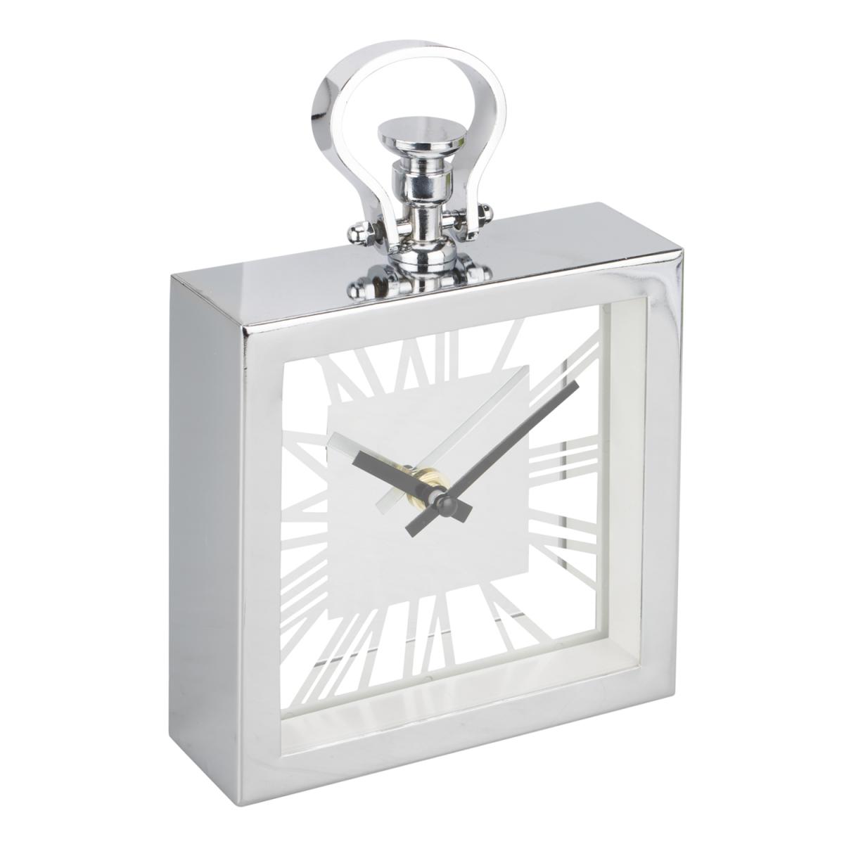 Chrome Silver Metal Clock - Silver – image 2
