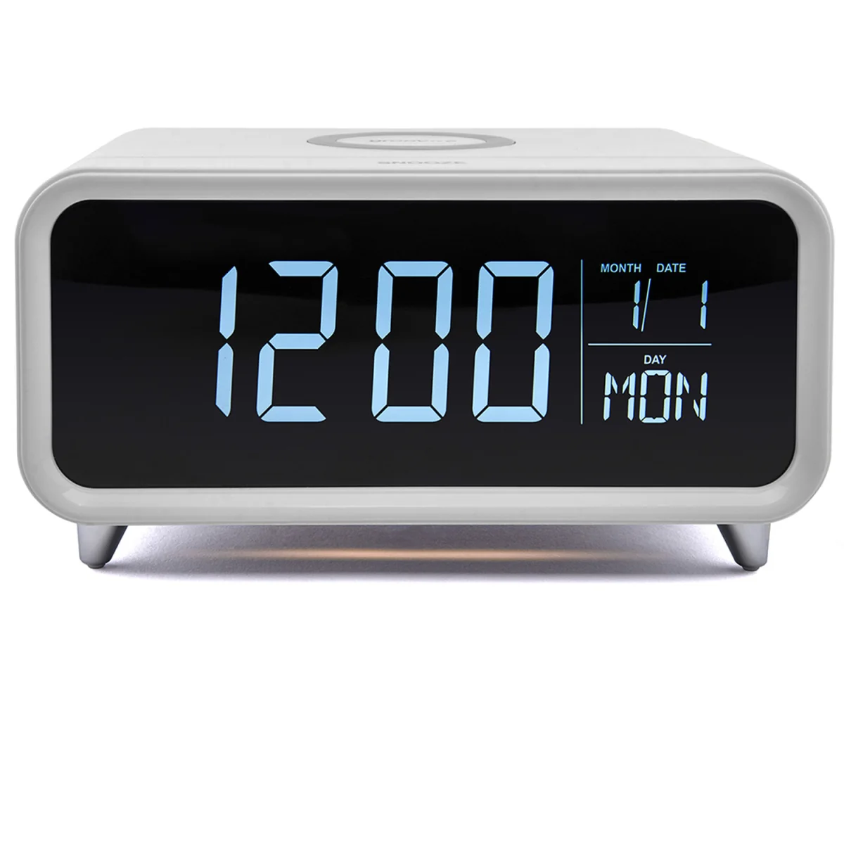 Groove Athena Alarm Clock with Wireless Charging Pad and Night Light White - Black – image 3