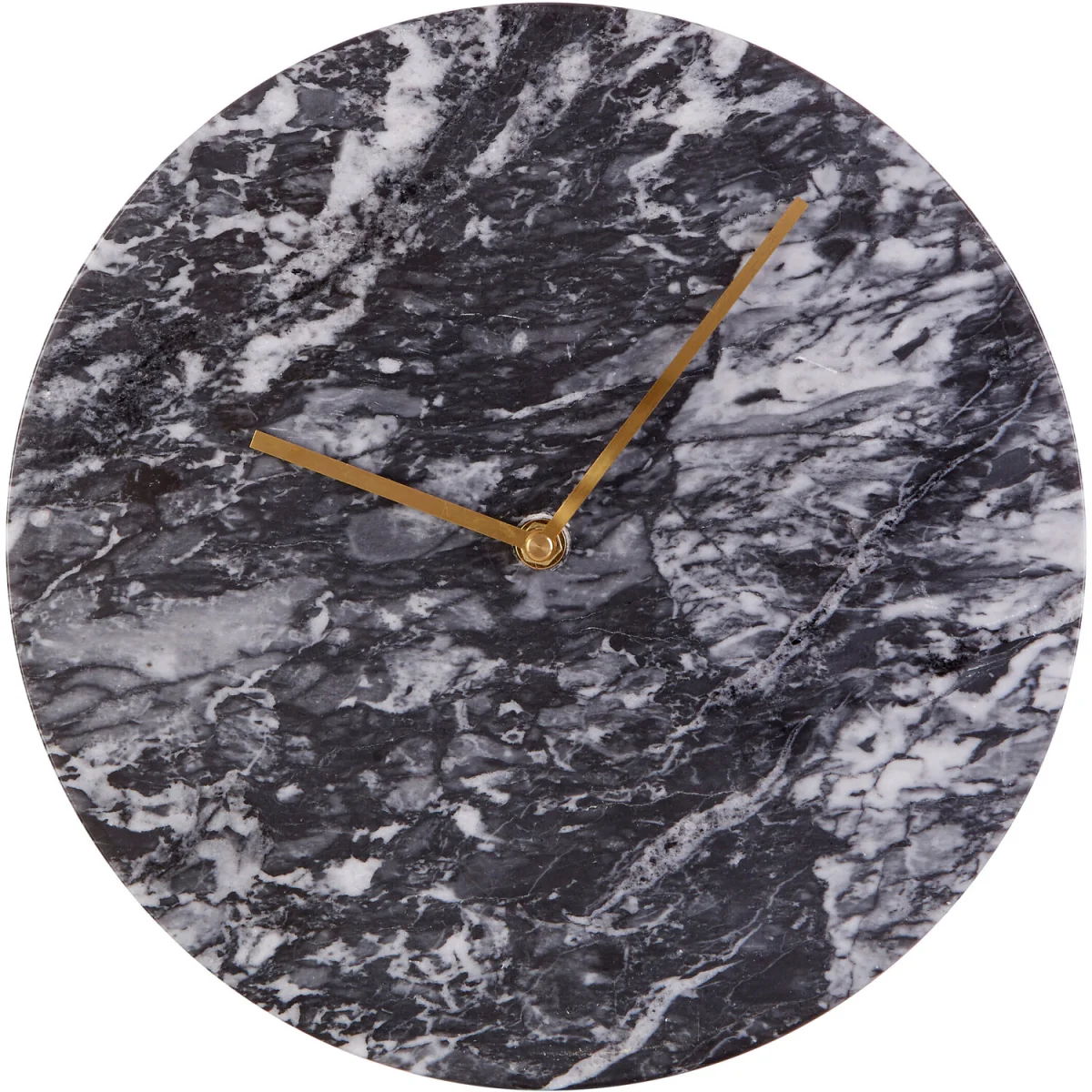 Lamonte 30cm Dia Black Marble Wall Clock - Black – image 2