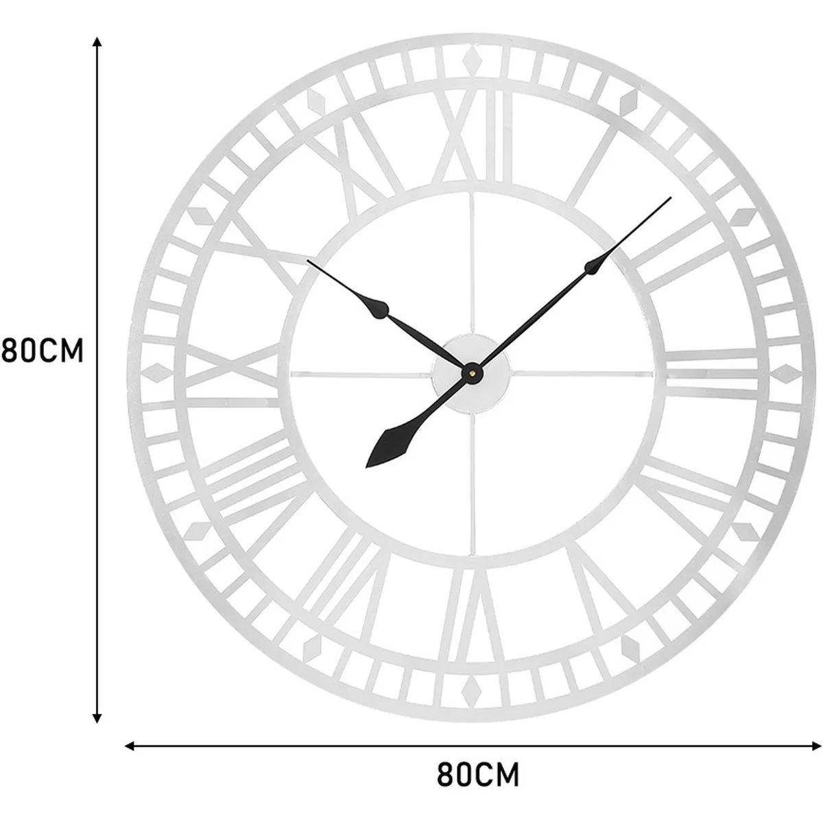 Vintage Style Roman Numerals Hanging Clock - Silvery / 80cm – image 2