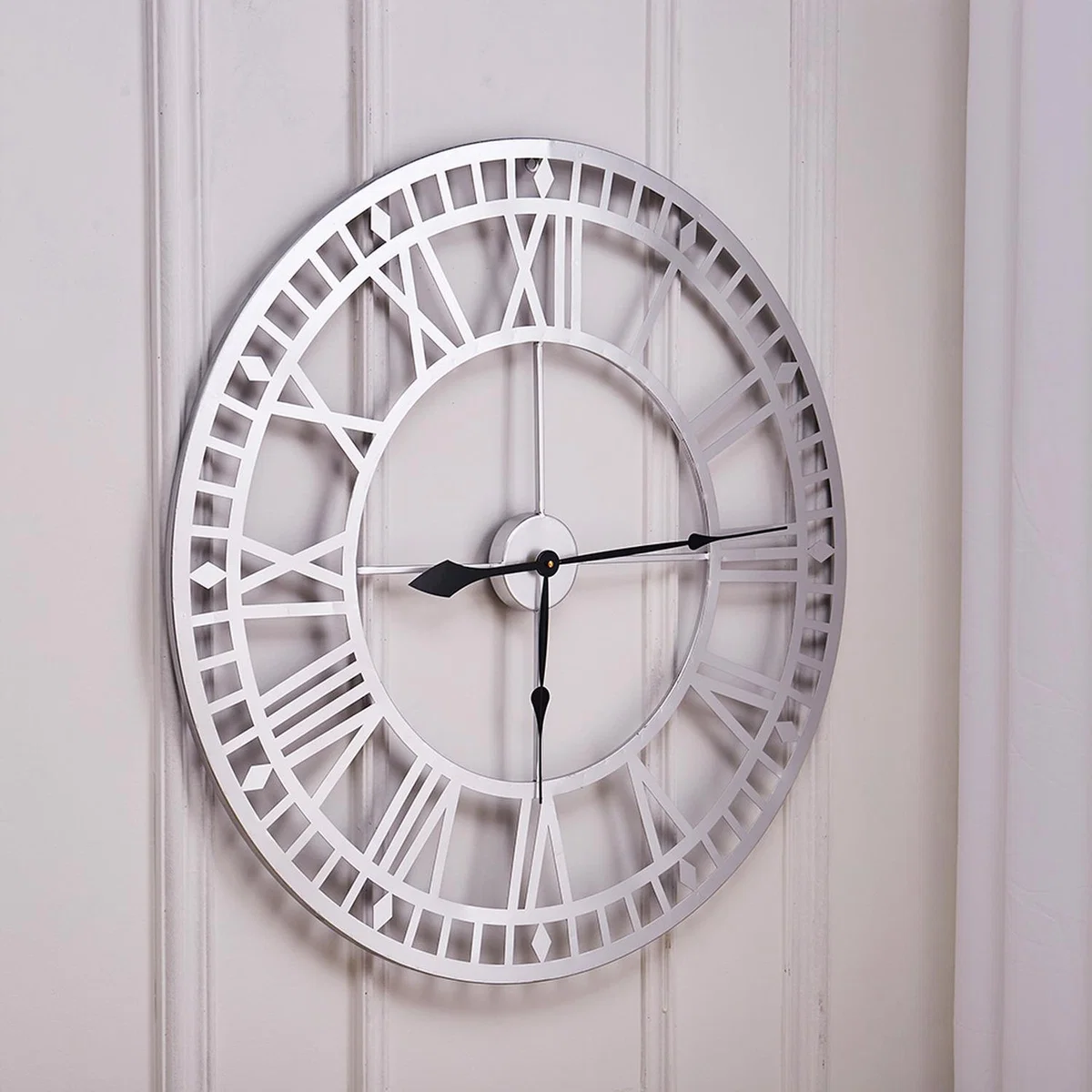 Vintage Style Roman Numerals Hanging Clock - Silvery / 80cm – image 7