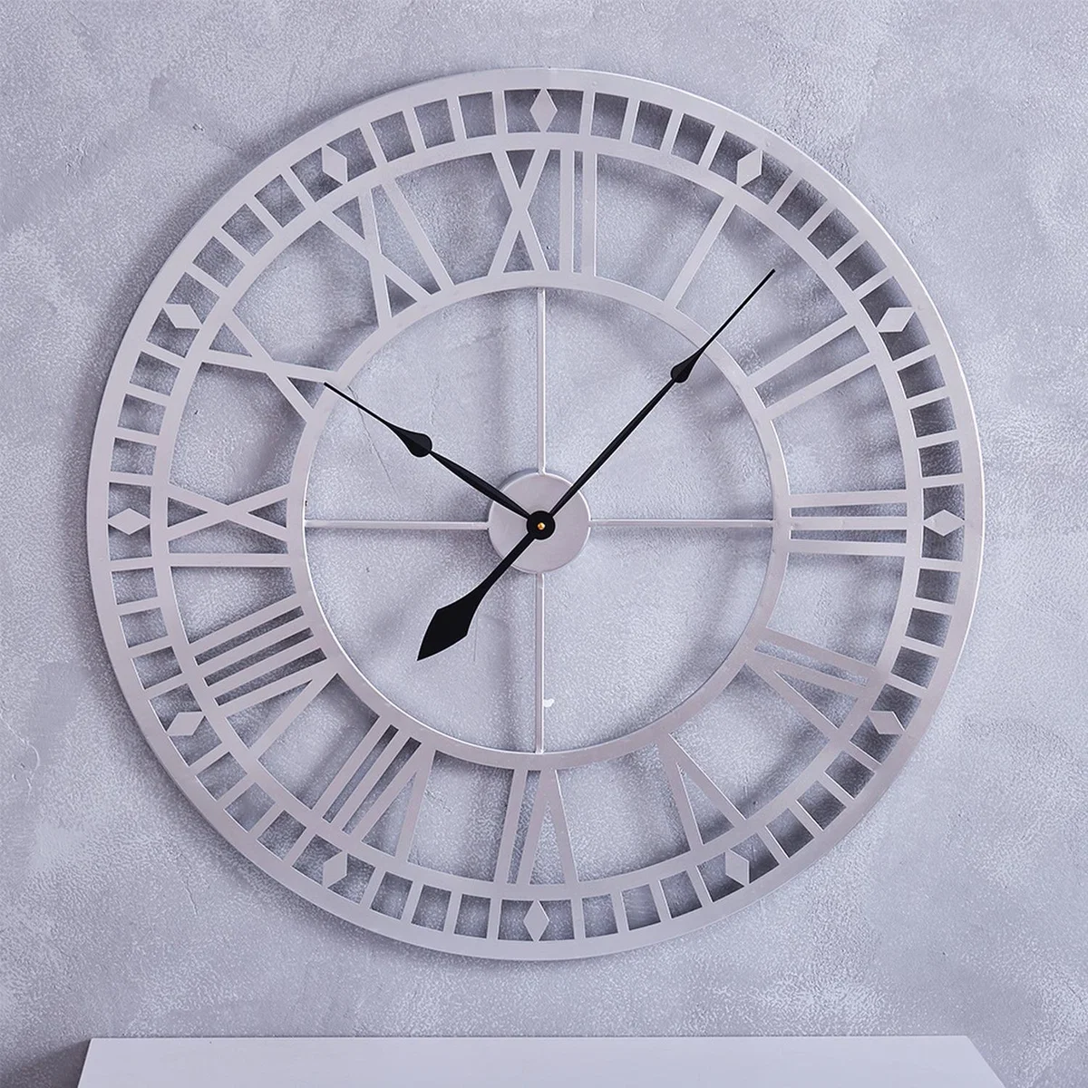 Vintage Style Roman Numerals Hanging Clock - Silvery / 80cm – image 8