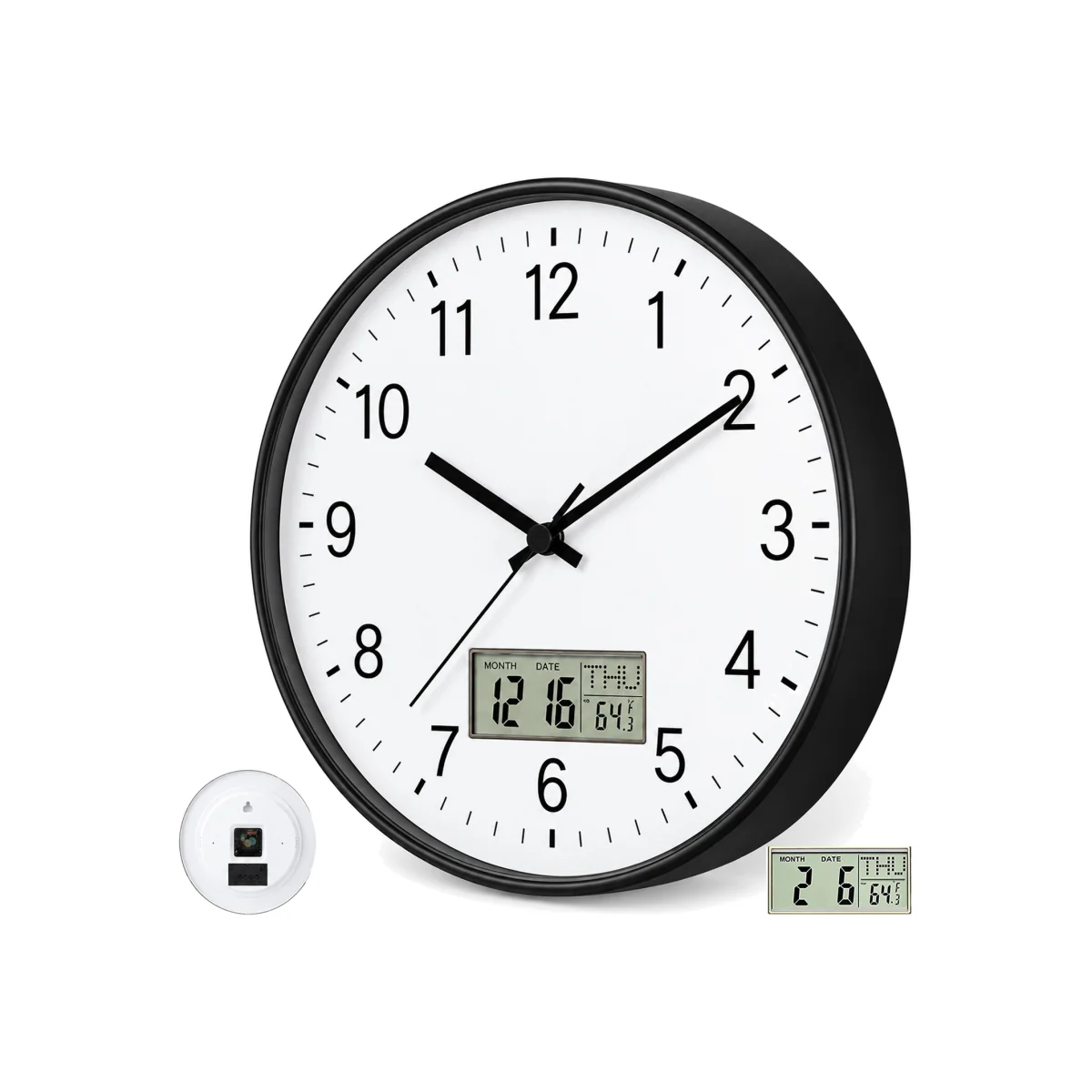 12-Inch Wall Clock - Black