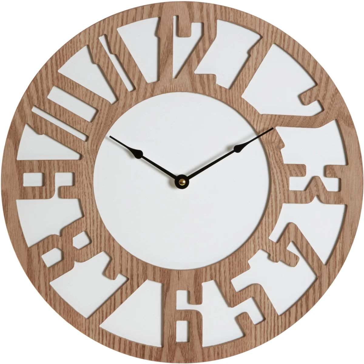 Vitus 40cm Dia Carved Wood Wall Clock - Brown – image 2