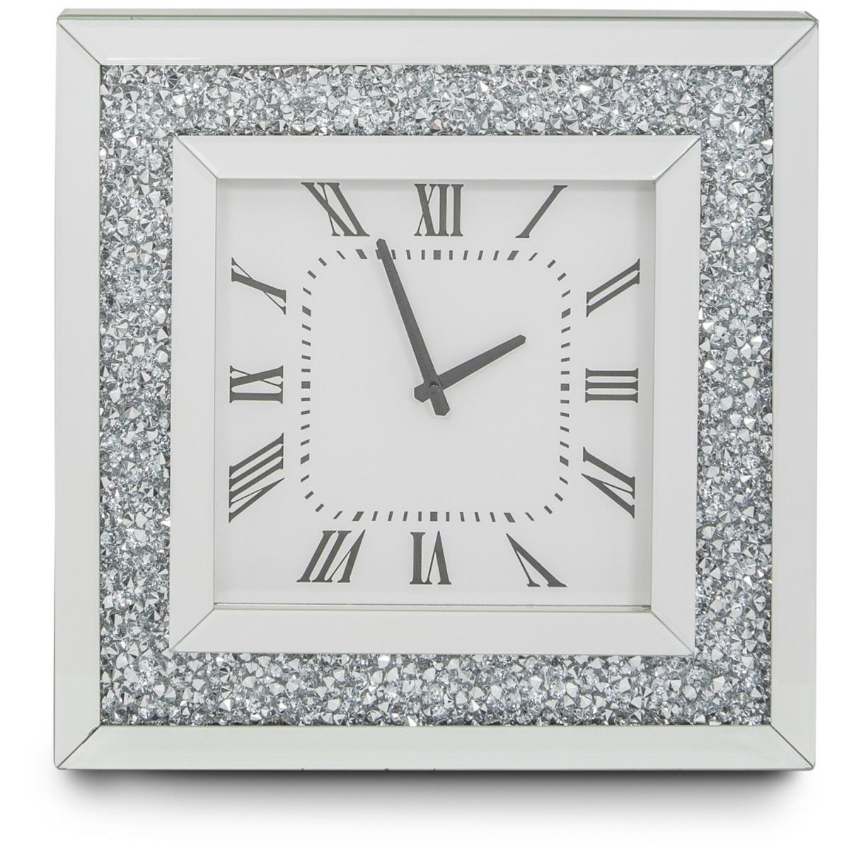 Crushed Diamond Wall Clock - Silver