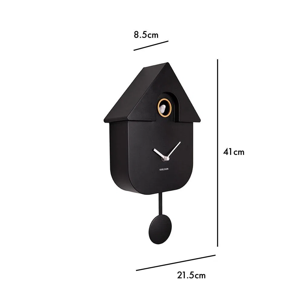 Modern Black Cuckoo Wall Clock – image 2