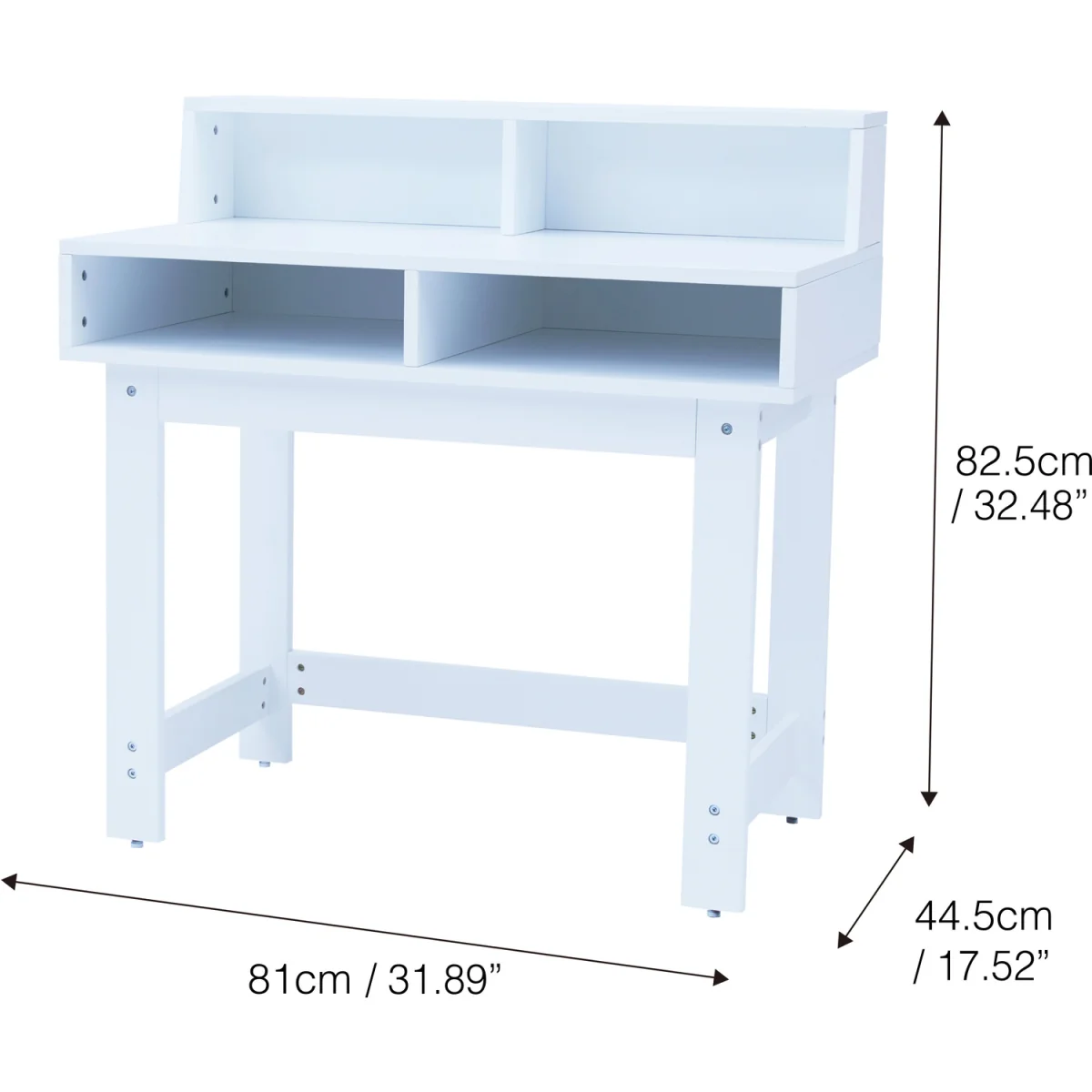 Kids Wooden Writing Desk with Storage - White – image 3