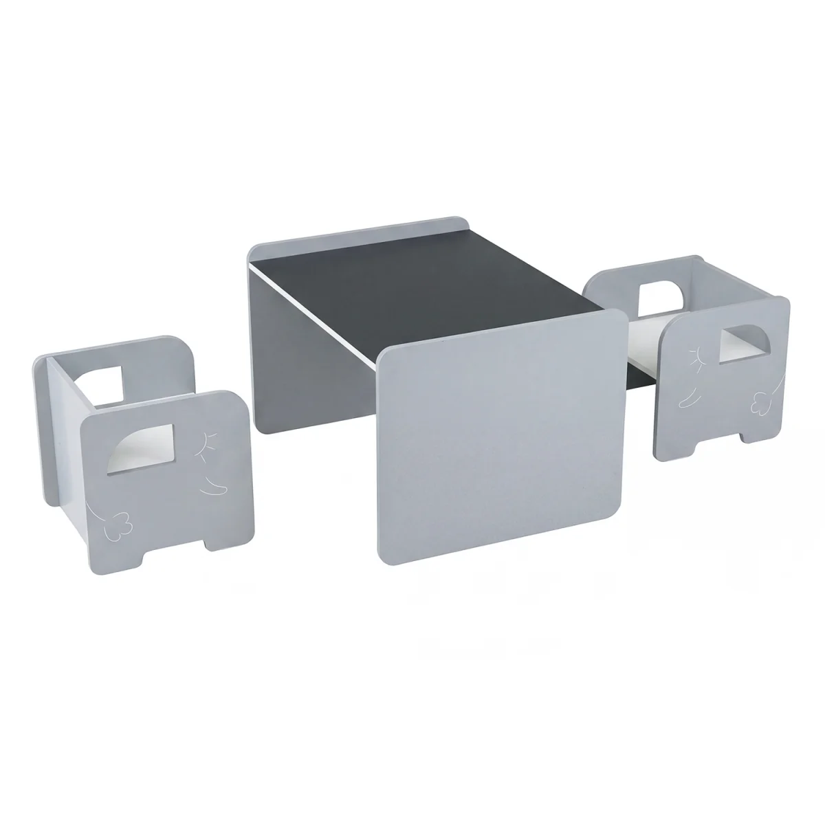 Children's desk and stool set - Grey – image 9