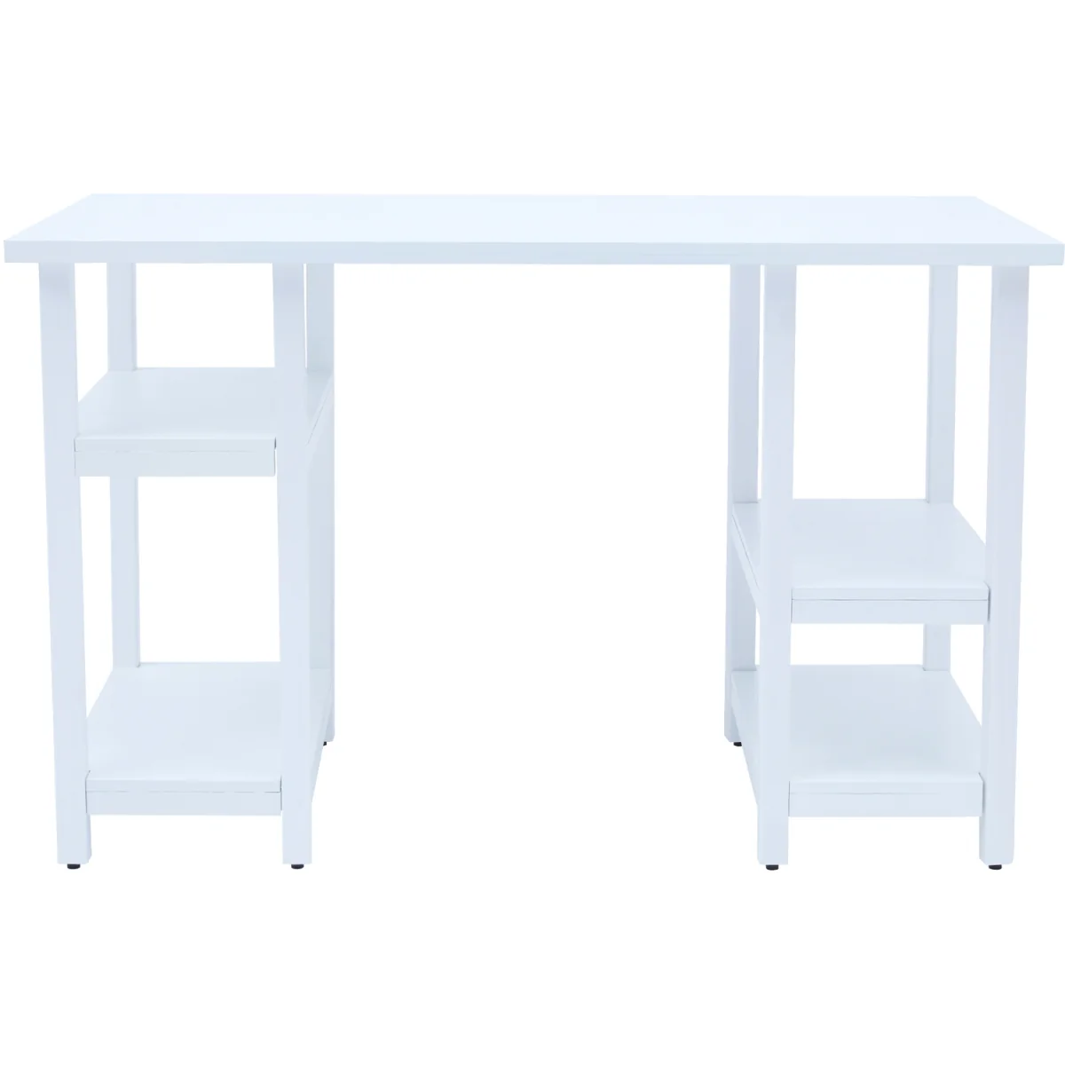 Kids Wooden Desk & Chair Set with Large Desktop and Open Shelving - White – image 3
