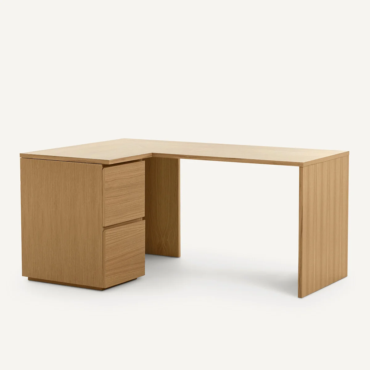 Working 165cm Oak Veneer Corner Desk – image 3