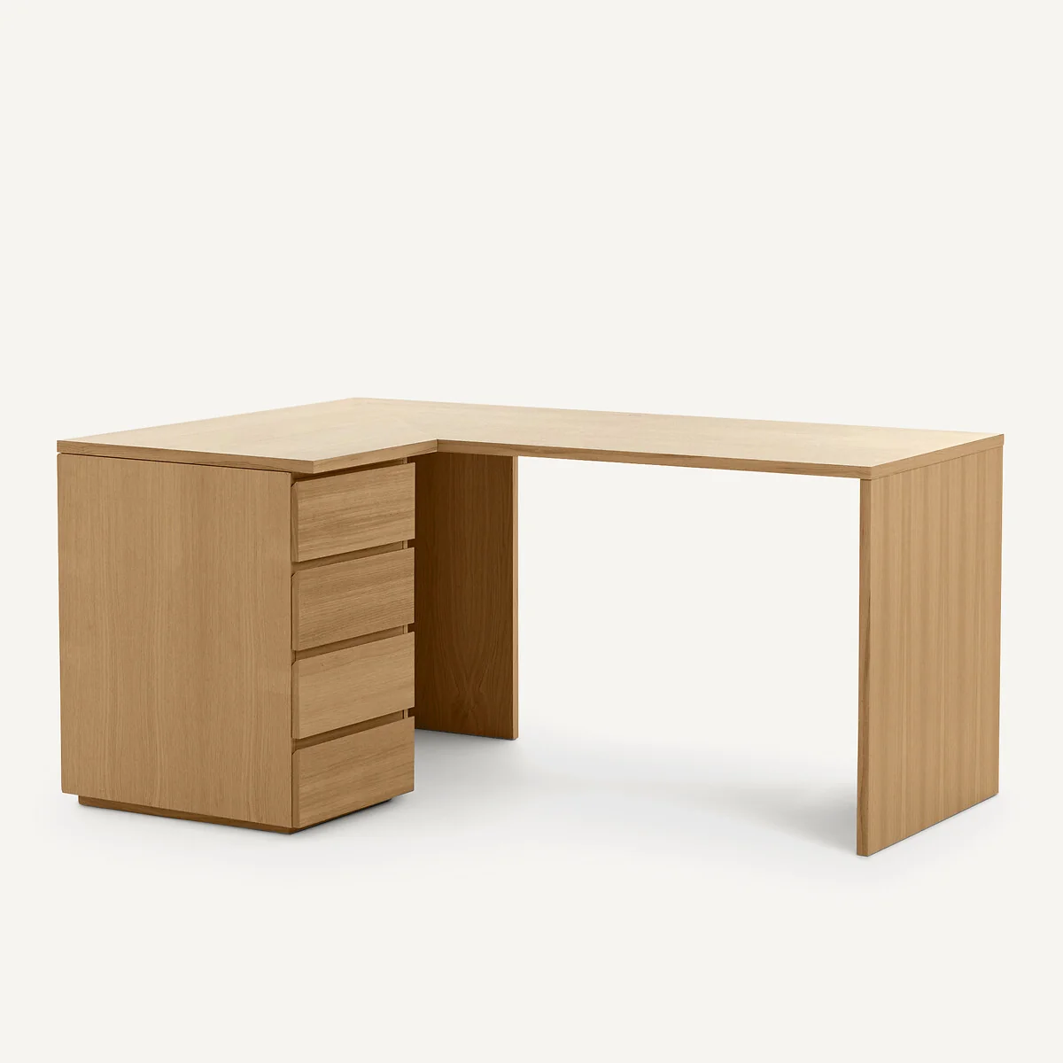 Working 165cm Oak Veneer Corner Desk – image 4