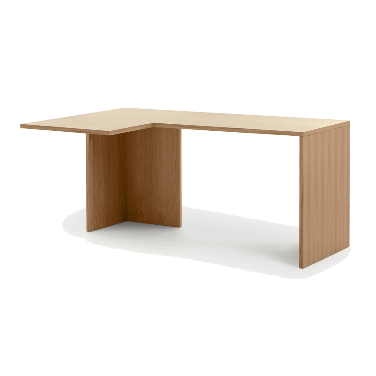 Working 165cm Oak Veneer Corner Desk – image 1