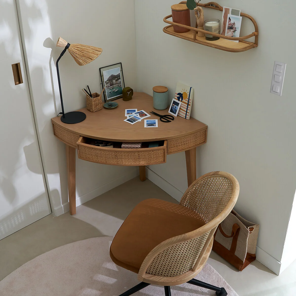 Achilde Corner Console Desk with Drawer – image 2