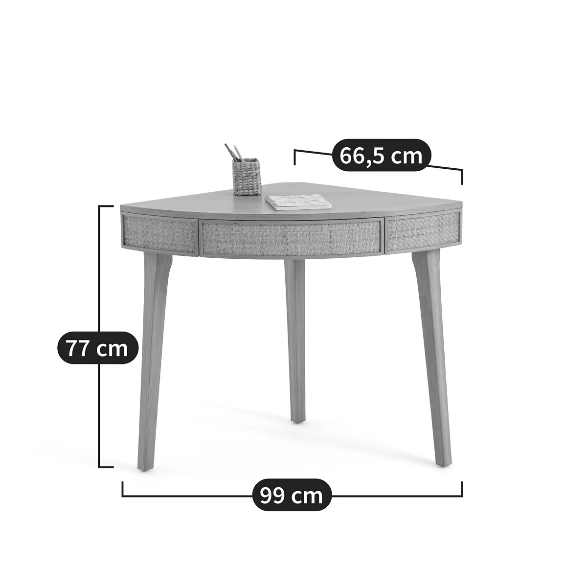 Achilde Corner Console Desk with Drawer – image 8