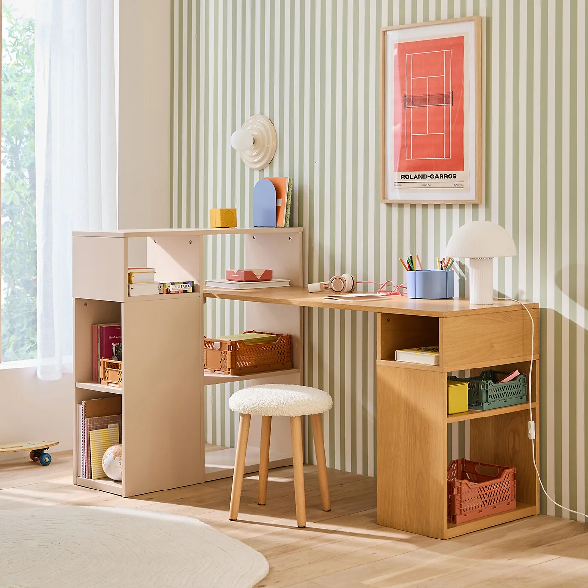 Biface Reversible Corner Desk with Storage – image 2