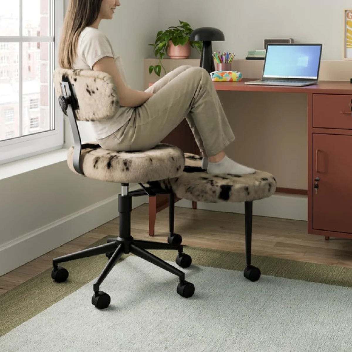 Maisie Meditation Cow Print Office Chair – image 3