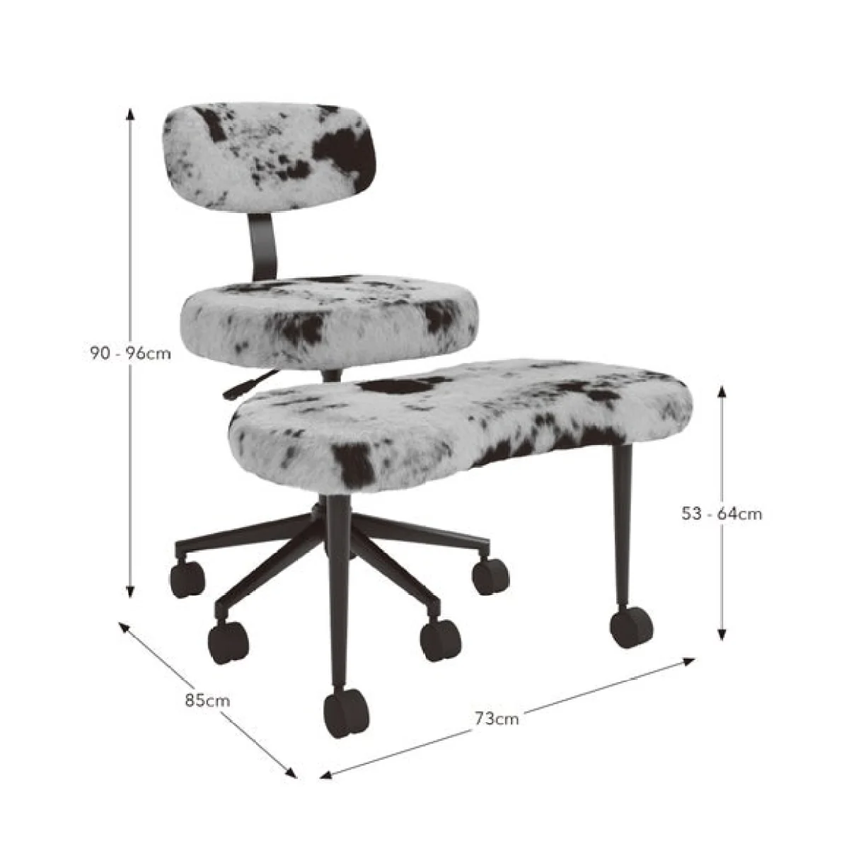 Maisie Meditation Cow Print Office Chair – image 10