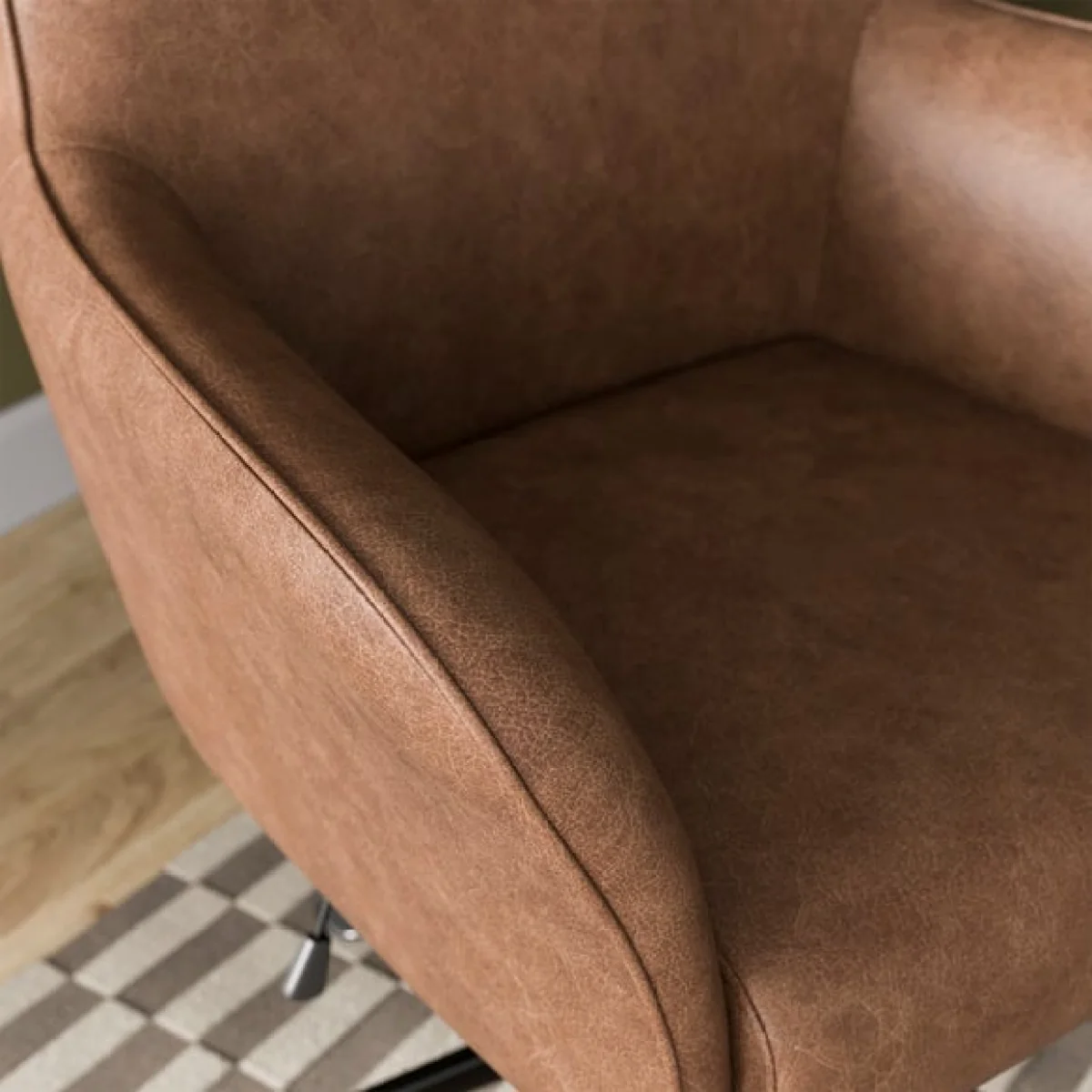 Kingswell Winged Office Chair, Faux Leather – image 4