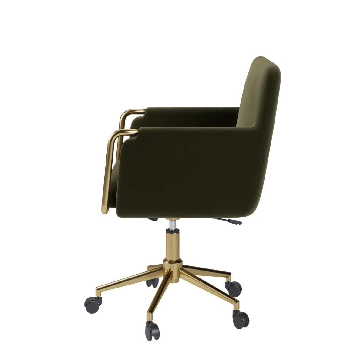 Khaki Velvet Office Swivel Tub Chair - Sonny – image 13