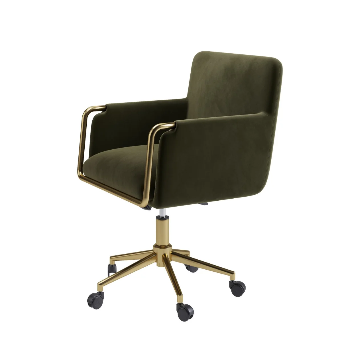 Khaki Velvet Office Swivel Tub Chair - Sonny – image 14