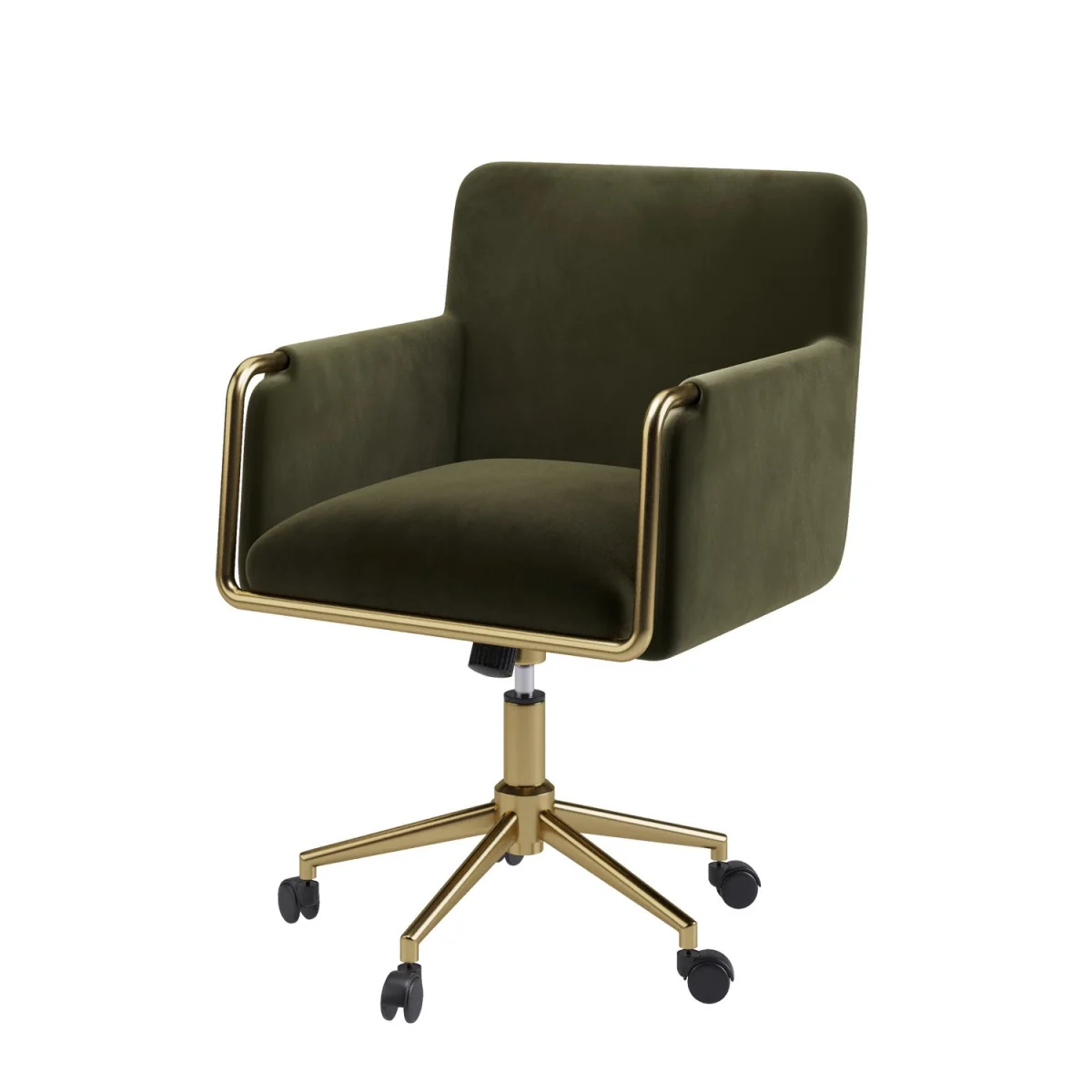 Khaki Velvet Office Swivel Tub Chair - Sonny – image 15