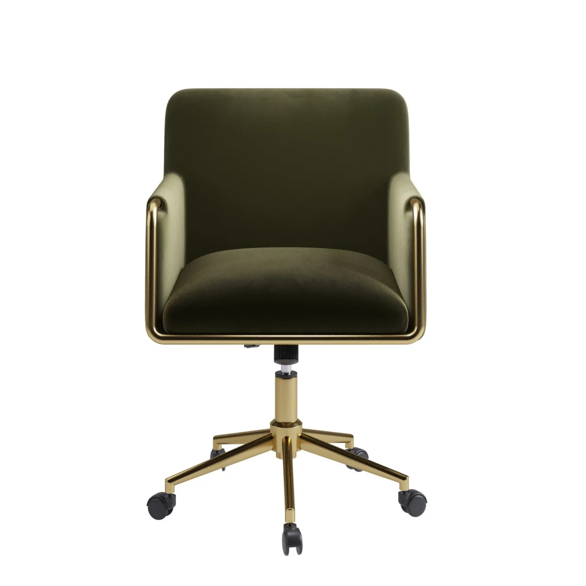 Khaki Velvet Office Swivel Tub Chair - Sonny – image 3