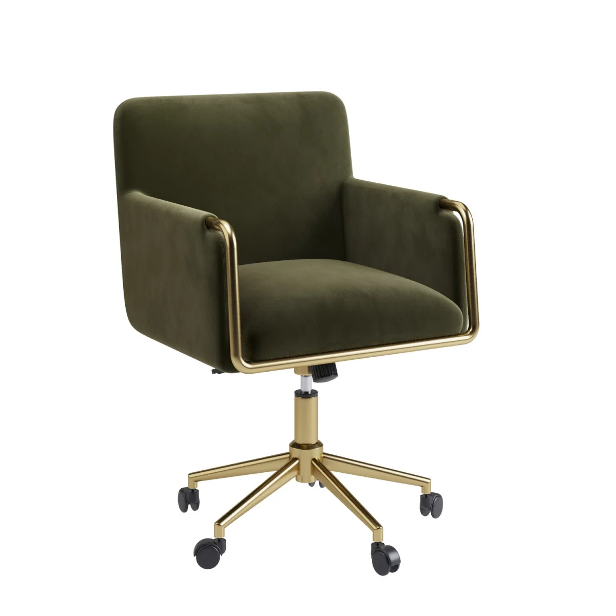 Khaki Velvet Office Swivel Tub Chair - Sonny – image 5