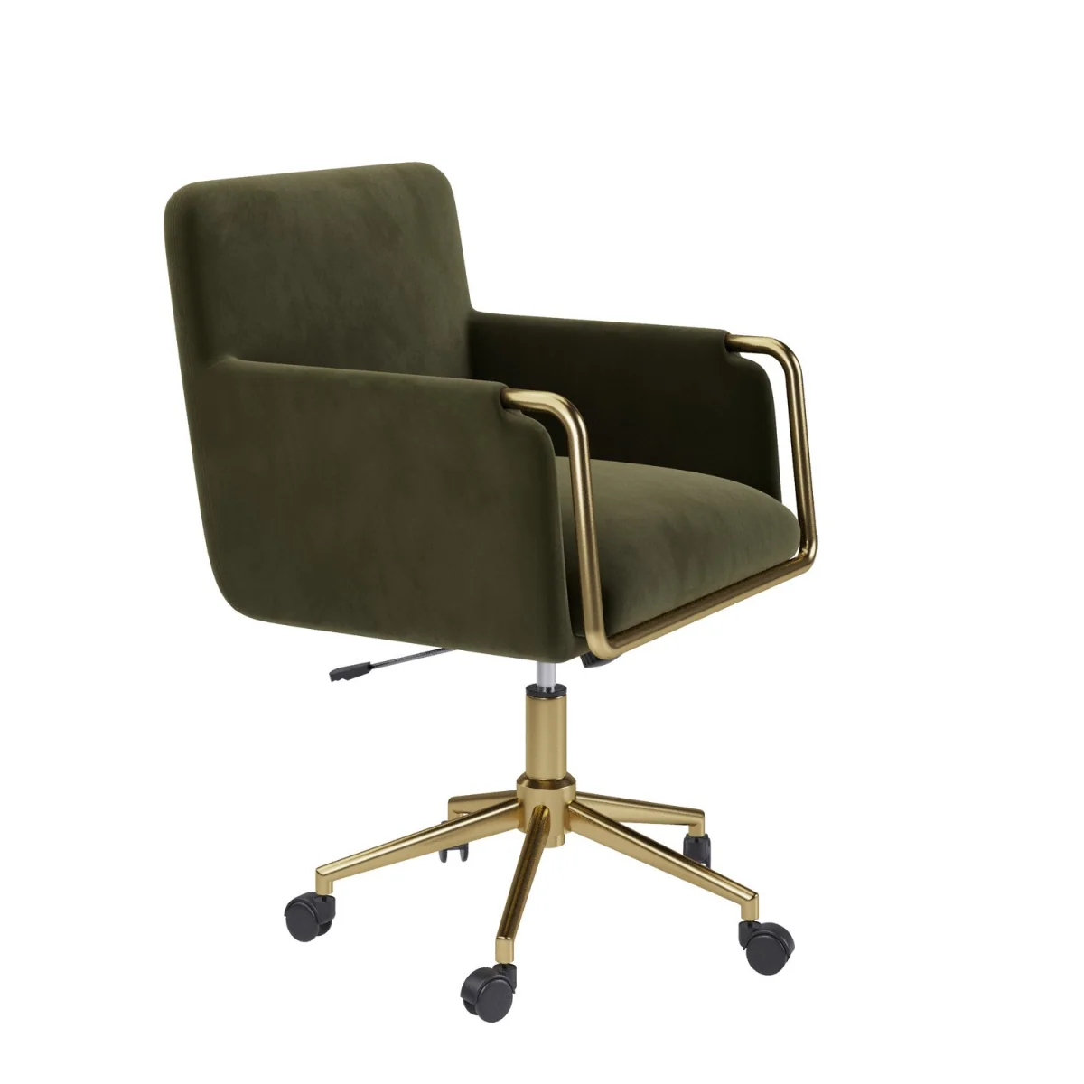 Khaki Velvet Office Swivel Tub Chair - Sonny – image 6