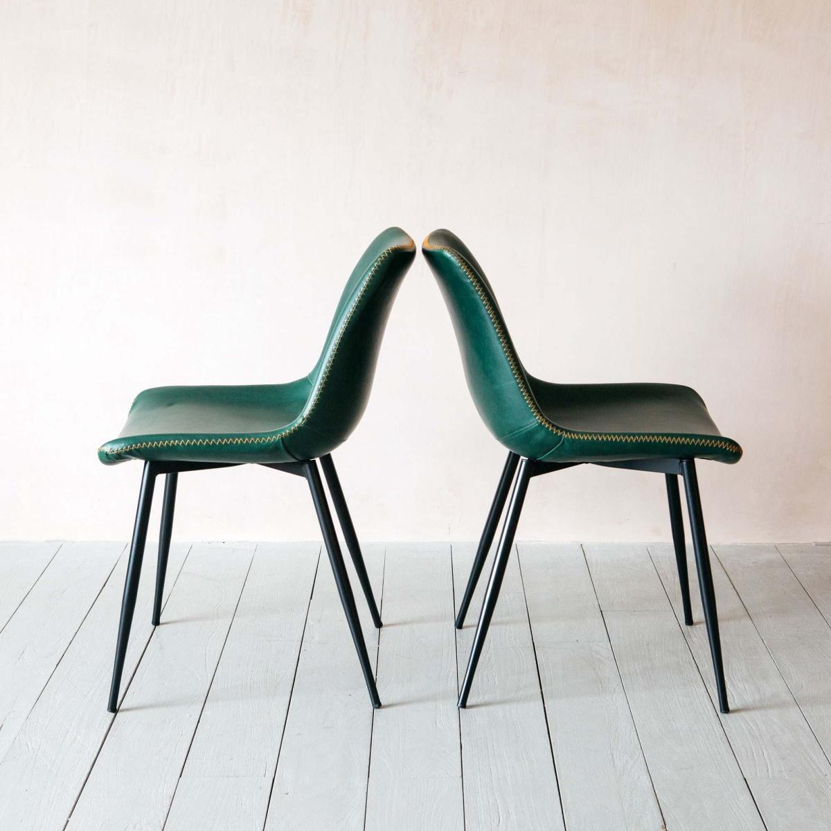 Set of Two Novak Green Chairs – image 2
