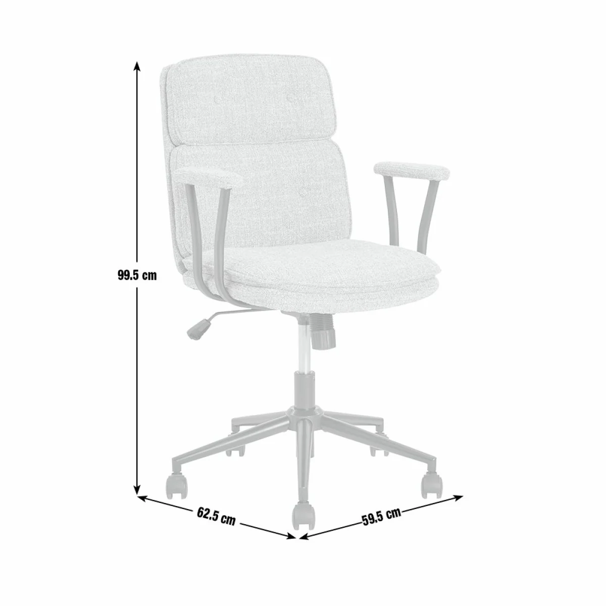 Habitat Irving Fabric Office Chair - Grey – image 10