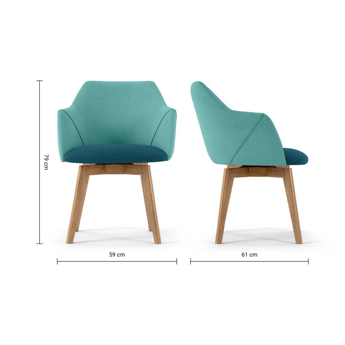 Lule Office Chair, Mineral Blue and Emerald Green – image 9