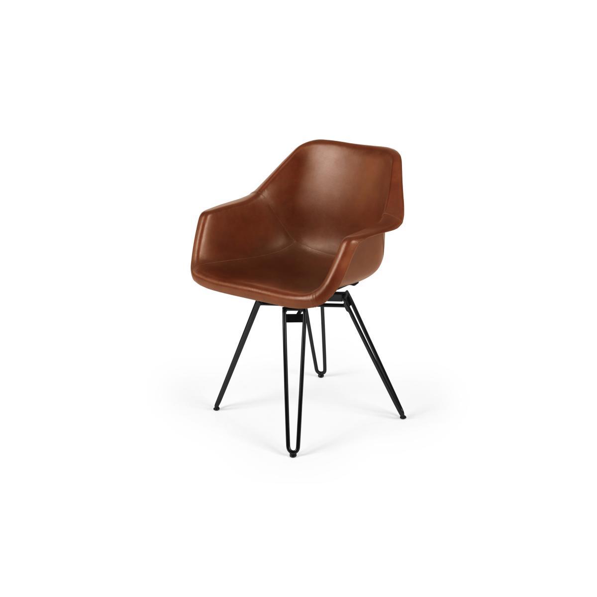 Hektor Tub Office Chair, Tan & Black – image 2