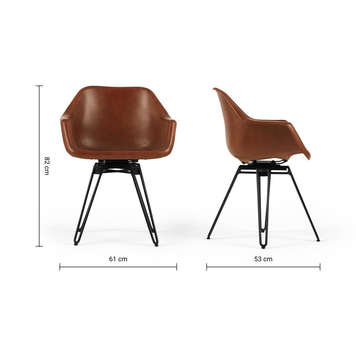 Hektor Tub Office Chair, Tan & Black – image 8